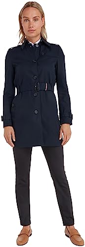 Tommy Hilfiger Kobiety Heritage Single Breasted Trench Płaszcz, Niebieski (Midnight 403), M