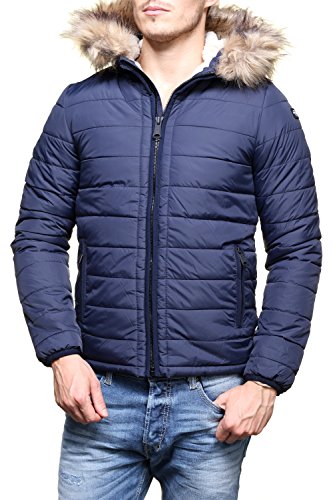 Schott NYC Męska kurtka z długim rękawem Rocky 2 pikowana z kapturem