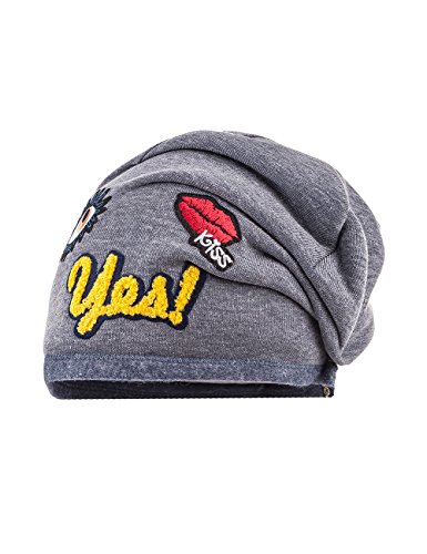 maximo Dziewczęca czapka beanie z dżerseju, Niebieski (niebieski szary melanż 63), 51 cm