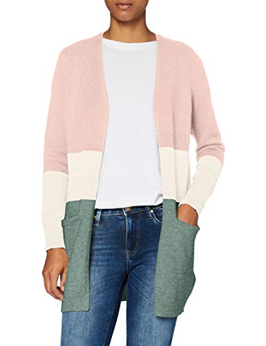Only Kobiety Onlqueen L/S Knt Noos Kardigan, Rose Smoke/Ecru/Hedge Green, S