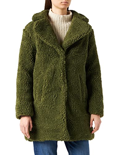 Urban Classics Damska kurtka zimowa oversized Sherpa Coat Jacket, płaszcz z haczykami i zapięciem na przelotkach, rozmiar XS do 5XL, zielony (Olive 00176), XS