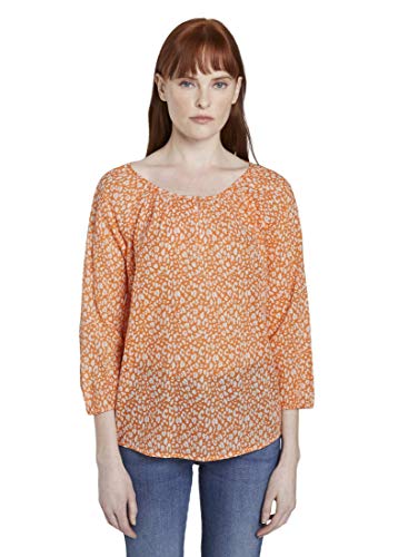TOM TAILOR Damski bluzka z marszczeniami 1017959, 23206 - Melon Small Leo Design, 38