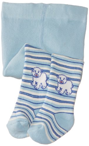 Playshoes Unisex dziecięce rajstopy termiczne niedźwiedź polarny, niebieskie (morski/jasnoniebieski), rozmiar 50/56