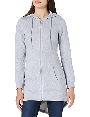 Build Your Brand Damska bluza z kapturem Zip-Hoody Ladies Sweat Parka z kapturem, szary (Heather Grey), 5XL