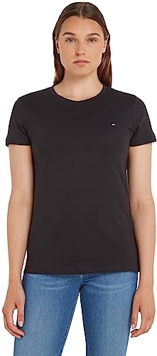 Tommy Hilfiger T-shirt damski Heritage Crew Neck Tee z okrągłym dekoltem, Masters Black, 3XL