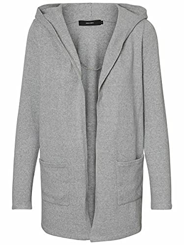 Vero Moda Kobiety Vmdoffy Ls Open Hood Cardigan Ga Noos Kardigan, Light Grey Mel, S