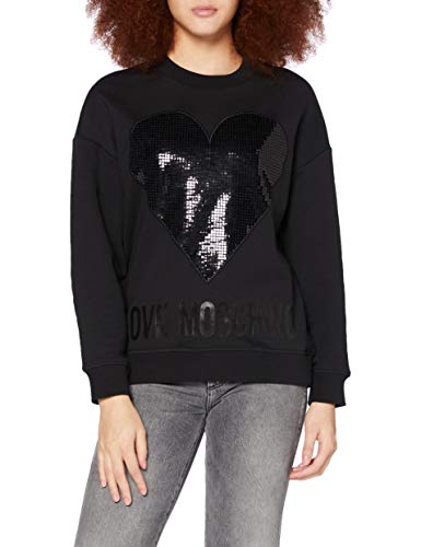 Love Moschino damska bluza z długim rękawem z polaru ze złączem Lightning Rock Logo Sweater