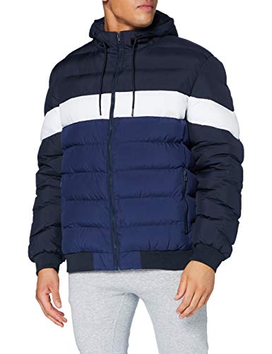 Urban Classics Męska kurtka Colorblock Bubble, granatowy/ciemnoniebieski, XXL