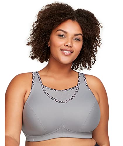 Glamorise Damski biustonosz sportowy bez fiszbin gładki pełna figura bez fiszbin biustonosz sportowy