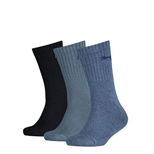 PUMA Skarpety dziecięce unisex (3 sztuki), niebieski (Denim Blue), 27-30