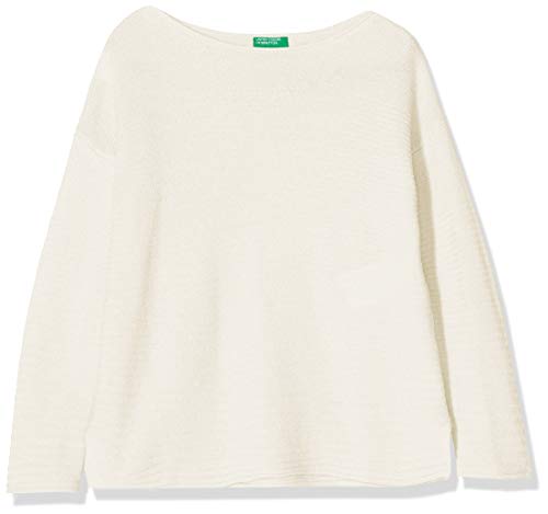 United Colors of Benetton Koszulka dziewczęca z długim rękawem, Biały (Bianco Panna 000), M
