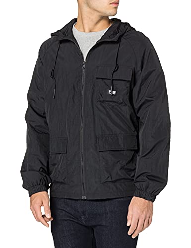 Urban Classics Męska kurtka Commuter Parka, lekka kurtka przejściowa dla mężczyzn z raglanowymi rękawami i naszytymi kieszeniami, rozmiary S - 5XL, czarny, XXL