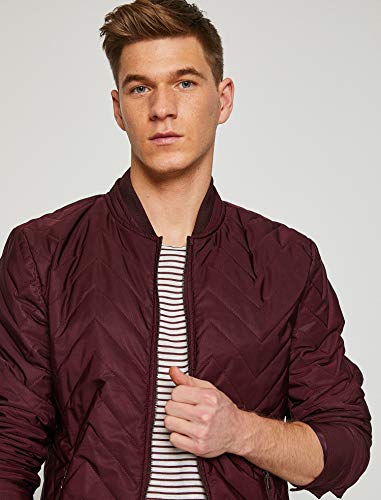 Koton Męska kurtka pikowana z kołnierzem żeberkowym