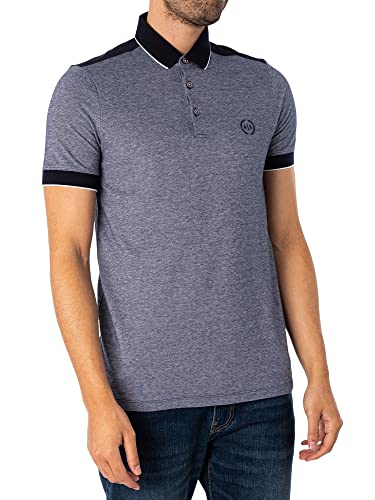 Armani Exchange Męska koszulka polo w paski, NIEBIESKI, M
