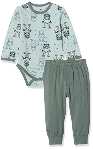 Celavi Dwuczęściowy zestaw piżamy dla chłopców z miękkiej jakości, zielony (Balsam Green 975), 90 cm