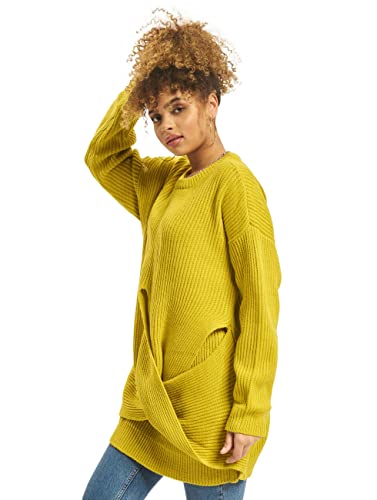 Urban Classics Damska bluza z owijanym swetrem, Żółty (musztarda cytrynowa 01446), S