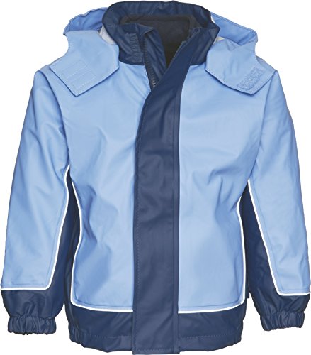 Playshoes Kurtka przeciwdeszczowa 2 w 1 408621 unisex – dziecięca kurtka i płaszcze przeciwdeszczowe, morski/jasnoniebieski, 128
