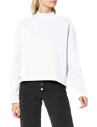 Urban Classics Sweter damski oversized High Neck Crew Sweatshirt, biały, 3XL