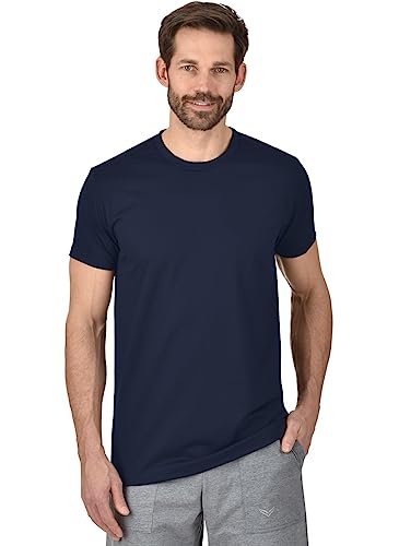 Trigema Męski t-shirt o kroju slim fit z bawełny Deluxe, grantowy, XL