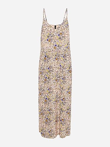 YAS Damska sukienka Yasseville Strap Long Dress Ft, Mehrfarbig (Cameo Rose Aop: Seville Print), M