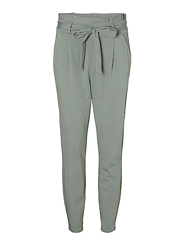 VERO MODA Damskie spodnie do kostek, wysoka talia, luźne dopasowanie, miękka torba, Laurel Wreath, S