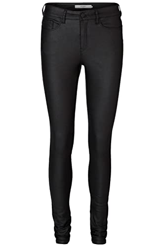 Vero Moda Damskie spodnie Vmseven Nw SS Smooth Coated Noos Slim, czarny (czarny), XL
