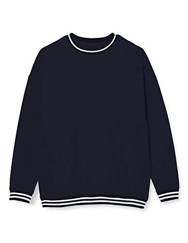 Build Your Brand Bluza męska College Crew sweter, sweter dla mężczyzn z paskami na ściągaczach, dostępna w 3 kolorach, rozmiary S - 5XL