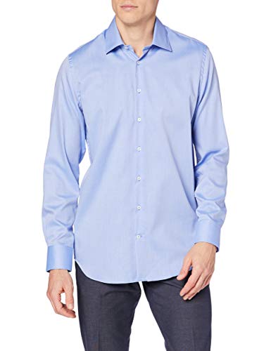 Daniel Hechter Męska koszula biznesowa Loose Fit 1/1-Kent, niebieski (Blue 67), L