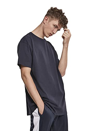 Urban Classics Męski T-shirt z bawełny organicznej dla mężczyzn, organiczna koszulka dostępna w wielu kolorach, rozmiary S - 5XL, Niebieski (Midnight 01641), M