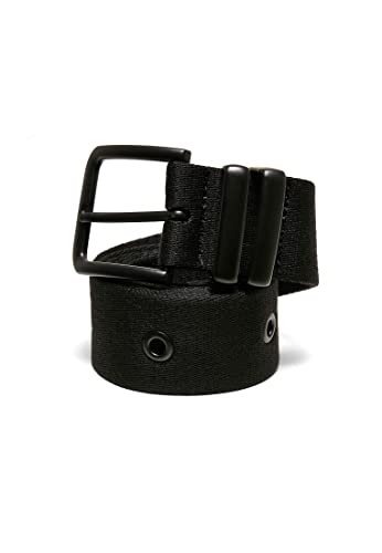 Urban Classics Unisex pasek Eyelet Belt Canvas pasek dla mężczyzn i kobiet ze wzmocnionymi oczkami, rozmiary S/M i L/XL, czarny, S/M