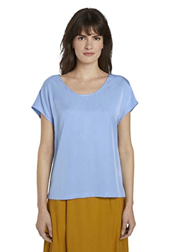 TOM TAILOR mine to five Damski Prosta bluzka 1017860, 11139 - Soft Charming Blue, 34