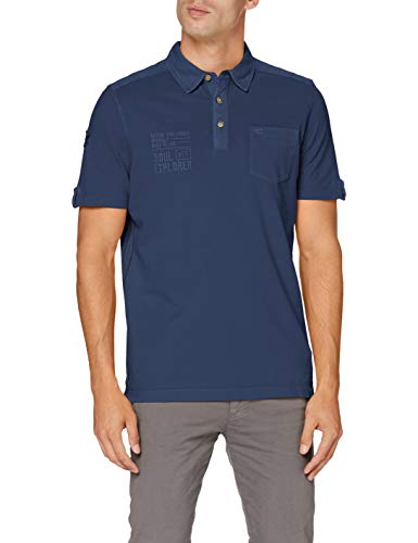 Camel Active Męska Koszulka Polo z Rękawami do Łokci, Dark Blue P25, S