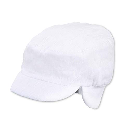 Sterntaler chłopięcy czapka z daszkiem z ochroną karku, biała