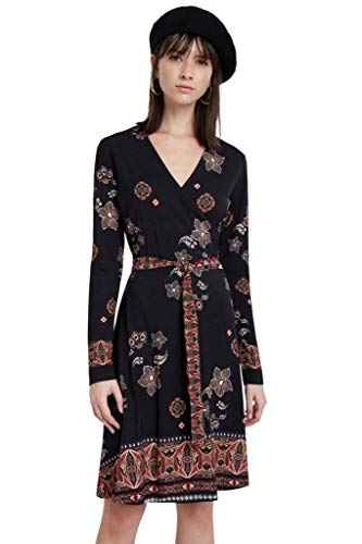 Desigual Damska sukienka typu Singapur, czarny, XL