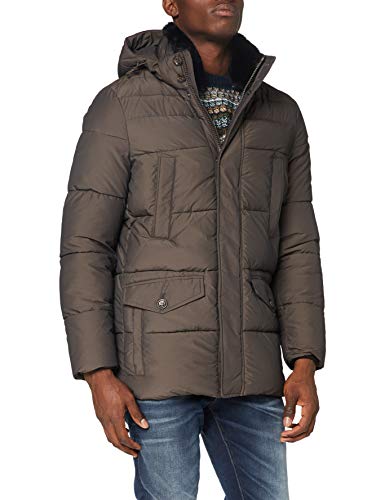 Geox Męska kurtka M Kelthor Parka Quilted, Slate Brown, L