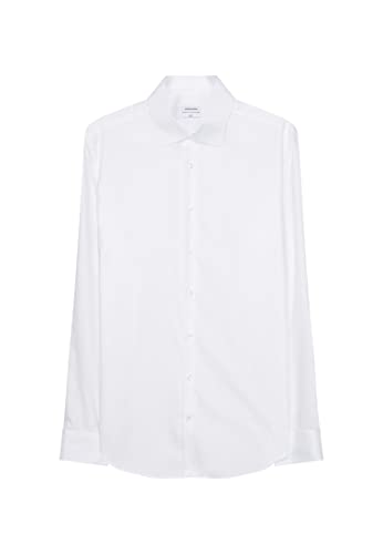 Seidensticker Męska koszula biznesowa Slim Fit – łatwa do prasowania 3677 koszula biznesowa, biały (biały 01), 43