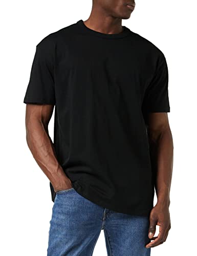 Urban Classics Męski T-shirt z bawełny organicznej dla mężczyzn, organiczna koszulka dostępna w wielu kolorach, rozmiary S - 5XL, Black (Black 0007), L