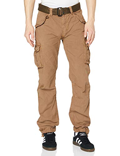 Schott NYC Spodnie męskie, Brązowy (tytoń tytoniowy), 32W