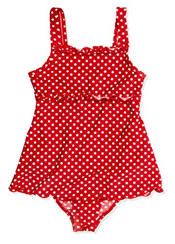Playshoes Dziewczęcy kostium kąpielowy z kropkami spódnicy z ochroną przed promieniowaniem UV, certyfikat Oeko-Tex Standard 100, czerwony, 98/104 cm