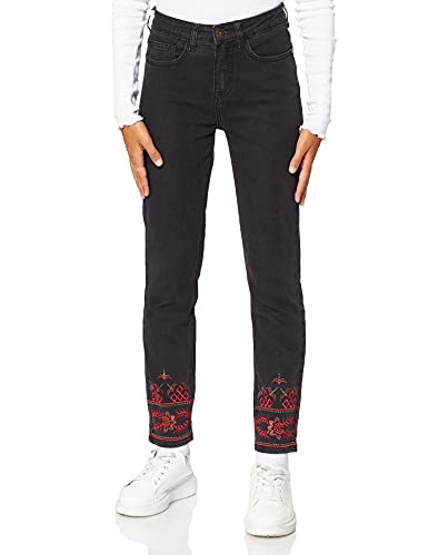 Desigual CALIPSO Damskie spodnie jeansowe Slim Jeans, Niebieski (denim Black Wash 5162), 24W