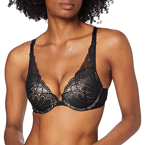 Wonderbra Damski biustonosz Glamour Raffine Triangle Padde, czarny, 75F
