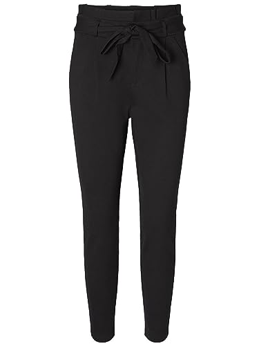 Vero Moda Damskie spodnie Vmeva Hr Loose Paperbag Noos Ki, Czarny (czarny czarny), XS
