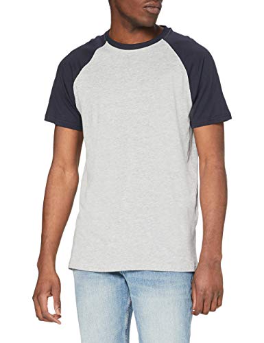 Urban Classics T-shirt męski Raglan Contrast Tee, szary/granatowy., L