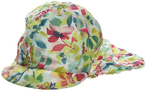 maximo Dziewczęca czapka z daszkiem, czapka ochronna na kark, wielobarwny (Jasminowo-czerwone kwiaty 35), 51 cm