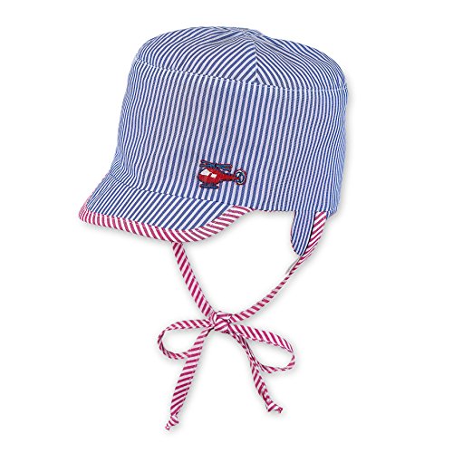 Sterntaler Dwustronna czapka z daszkiem z tasiemkami do wiązania i ochroną karku, granatowy, 45