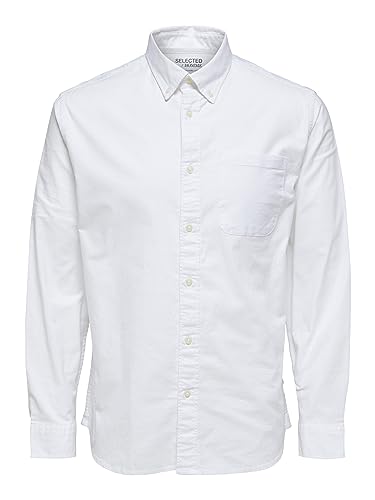 SELECTED HOMME Koszula męska z bawełny organicznej Oxford, biały, XL