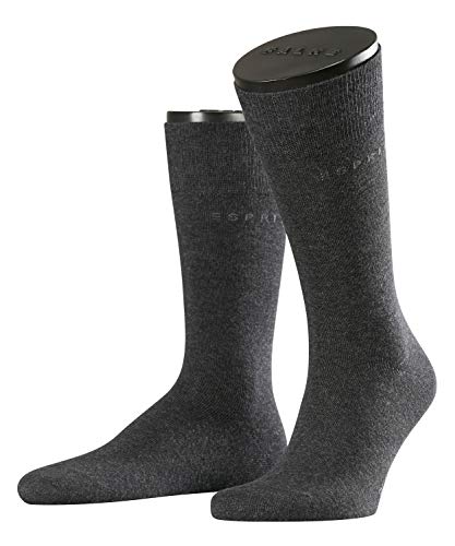 ESPRIT Mężczyźni Skarpety Basic Uni 2-Pack M SO Bawełna jednokolorowe 2 Pak, Szary (Anthracite Melange 3080), 39-42