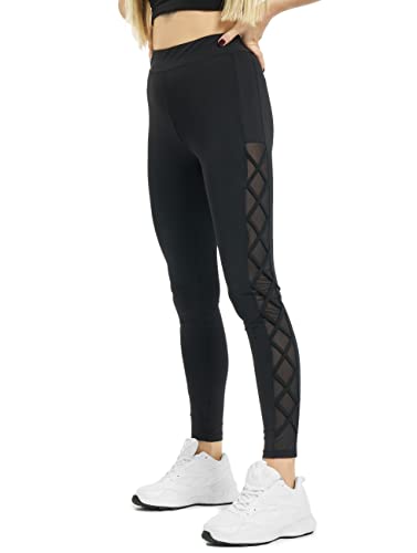 Urban Classics Damskie legginsy z siateczką, Czarny (czarny 0007), L