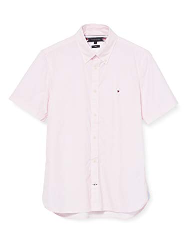 Tommy Hilfiger Męska koszula Slim Essential Print S/S, Rosa, XS