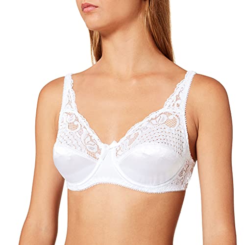 Sassa Damski biustonosz z fiszbinami z wkładką, biały (biały 00100), 95D